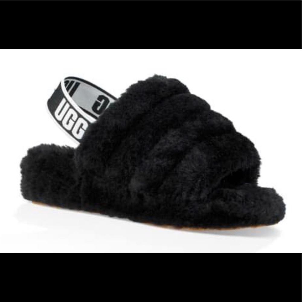 UGG  furry slides.